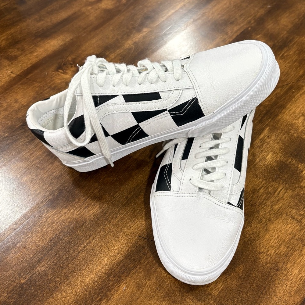 Vans Old School leather check sneakers